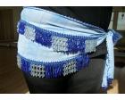 107 beaded scarf, rectangular w. hanging beads SALE -50%